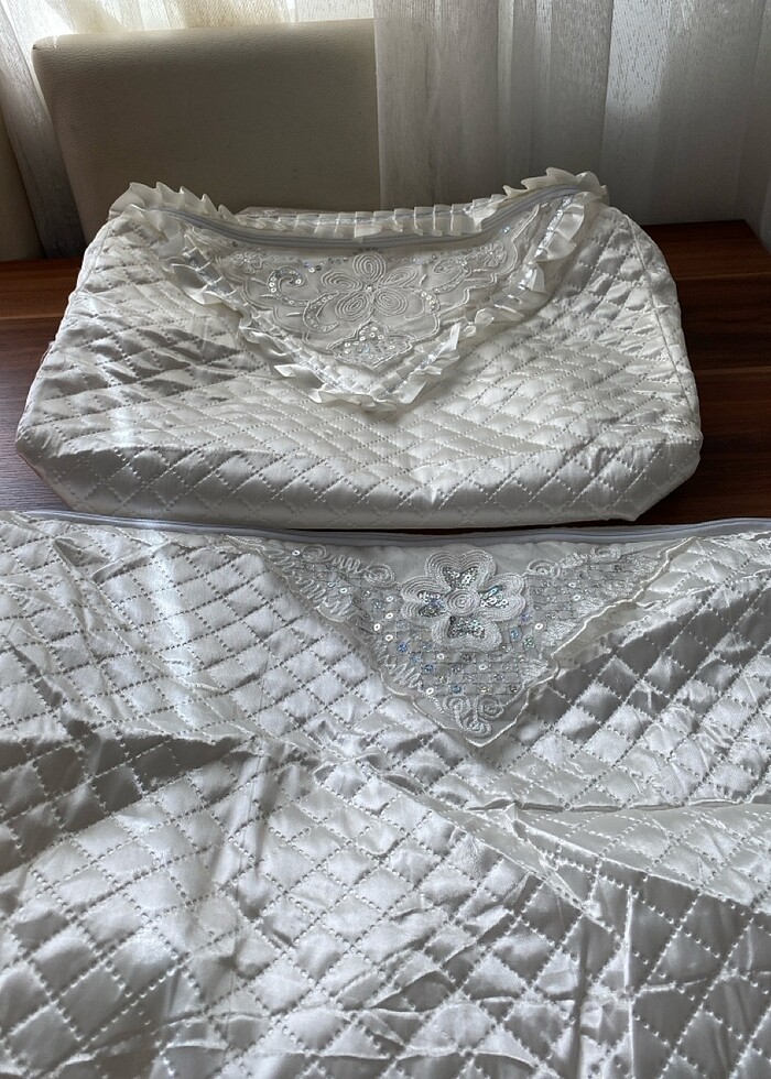 2 adet beyaz çeyiz hurcu büyük 62/27 küçük 47/27 - Görsel 2