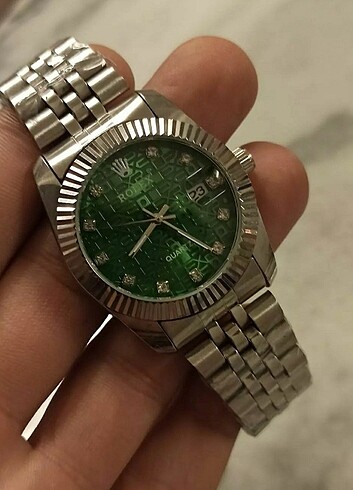  Beden gri Renk Kadınlara Özel Rolex benzeri saat kutulu pilli