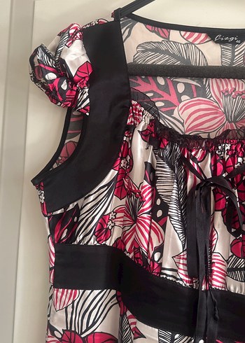 Pembe Desenli Bohem elbise - Görsel 2