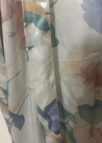 Uzun Bohem Bağcıklı saten Kadın Sabahlık - Görsel 8