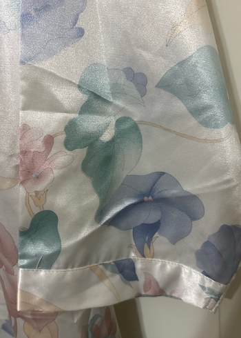 Uzun Bohem Bağcıklı saten Kadın Sabahlık - Görsel 4