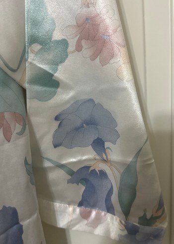 Uzun Bohem Bağcıklı saten Kadın Sabahlık - Görsel 9