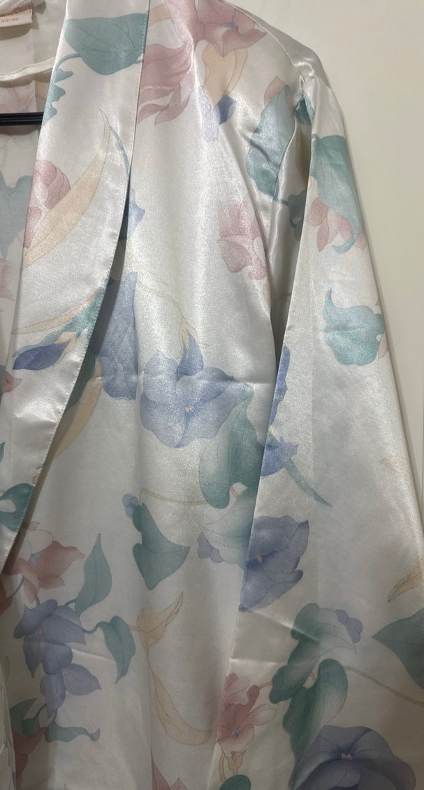 Uzun Bohem Bağcıklı saten Kadın Sabahlık - Görsel 2