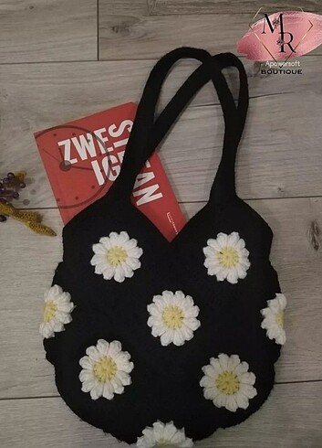 M&R butik papatya desenli çanta 