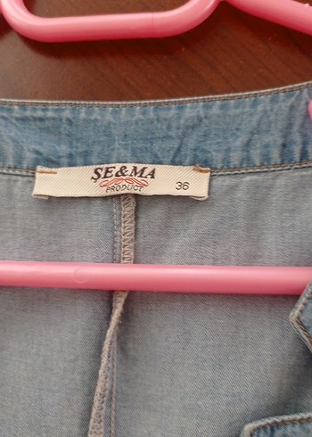 m Beden mavi Renk Mavi Denim V Yakalı Midi Elbise