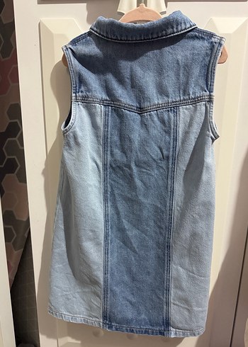 LC Waikiki Düğmeli Kolsuz Mavi kot elbise