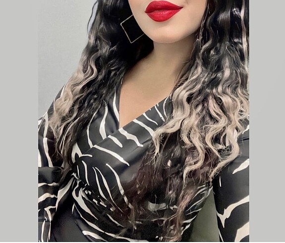 36 beden zebra saten bluz.