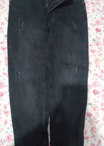 Diğer Koyu Siyah Dar Kesim Jean Pantolon