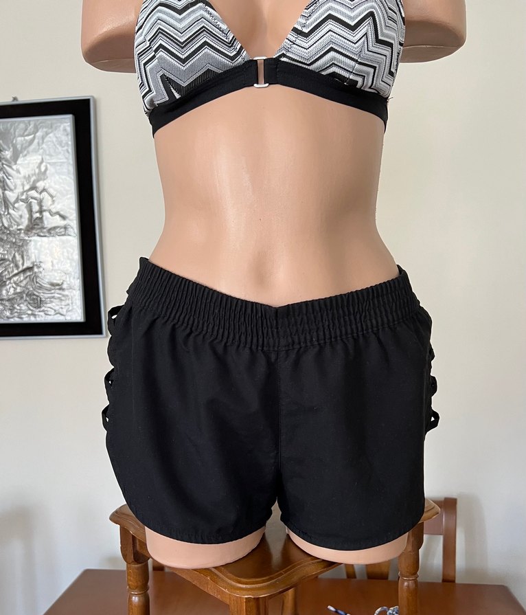 Penti siyah beli lastikli kadın deniz şortu - Görsel 3
