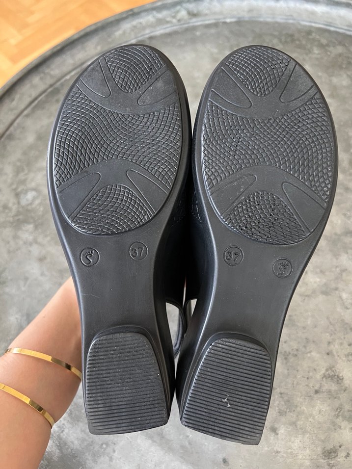 Siyah  Dolgu Topuklu Kadın Sandalet - Görsel 3