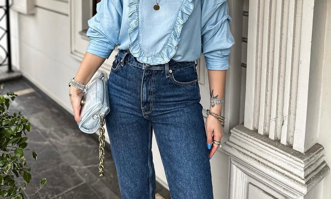 Mango koyu mavi mom jeans - Görsel 2