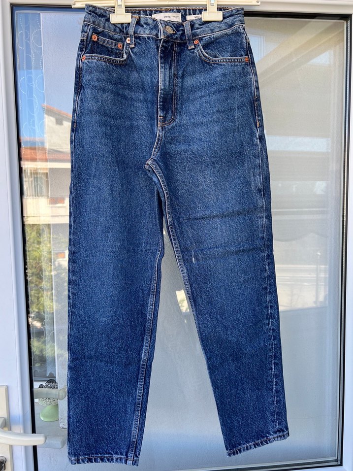Mango koyu mavi mom jeans - Görsel 5