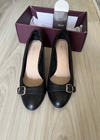 Hotiç Hakiki Deri Topuklu Siyah Ayakkabı - Görsel 3