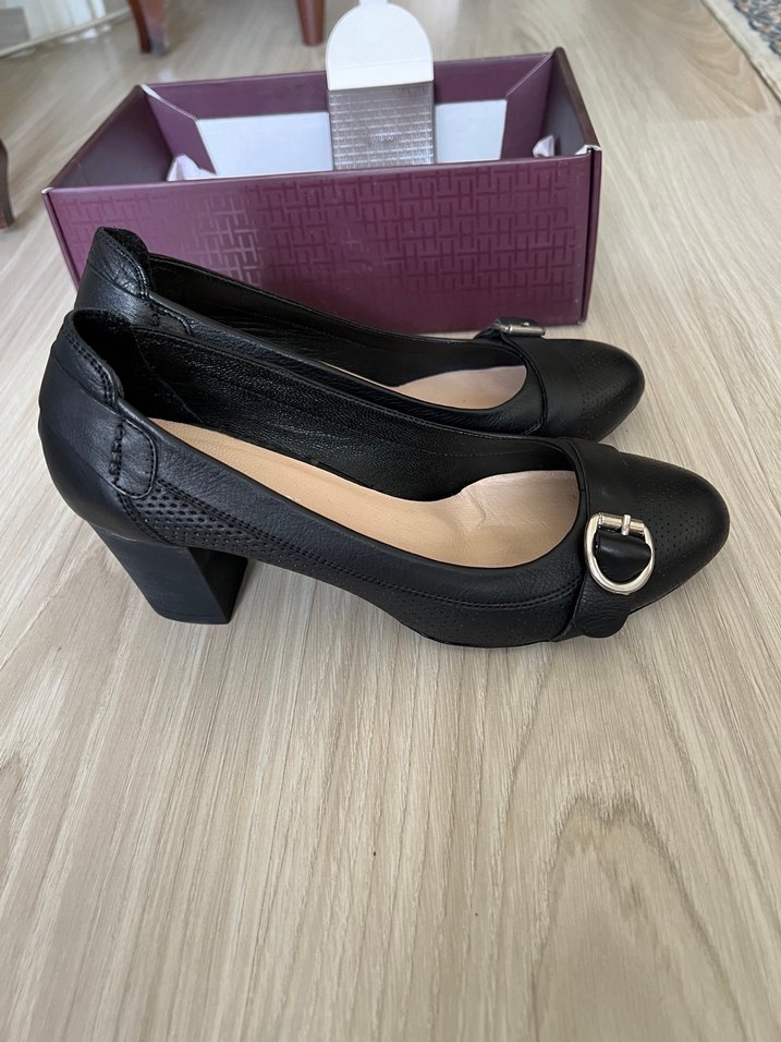 Hotiç Hakiki Deri Topuklu Siyah Ayakkabı - Görsel 5