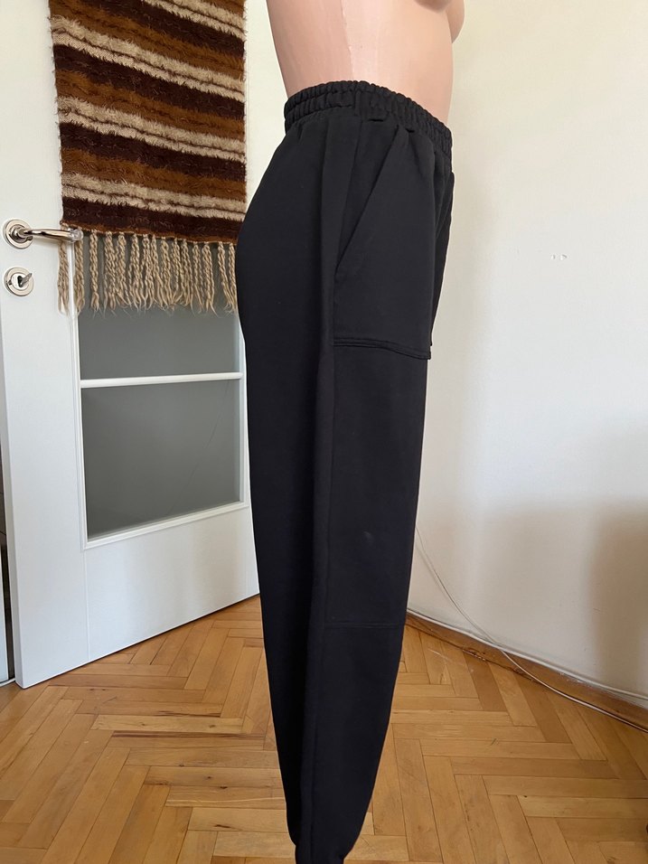 Siyah Rahat Kesim Kadın Eşofman Altı - Görsel 2