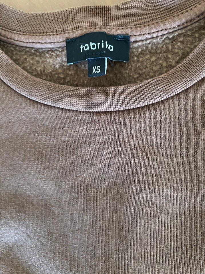 Kahverengi Kadın Sweatshirt, Yuvarlak Yaka, Rahat Kesim - Görsel 4