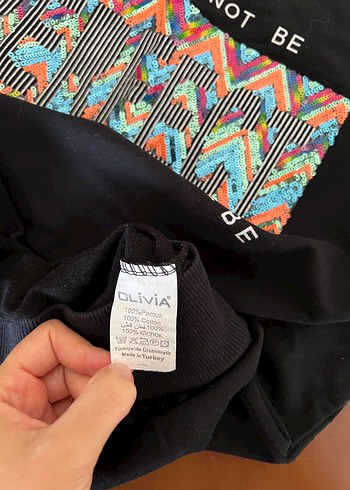 Uzun Kollu Renkli Baskılı Kadın Sweatshirt - Görsel 4