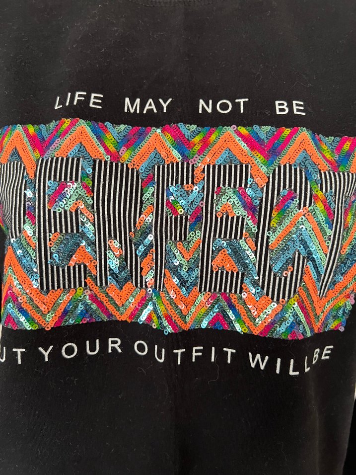 Uzun Kollu Renkli Baskılı Kadın Sweatshirt - Görsel 2