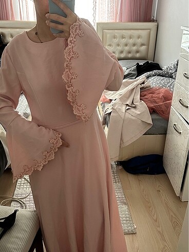 xxl Beden pembe Renk kadın tesettür elbise