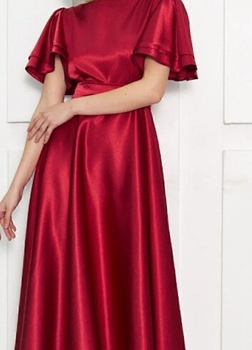 Saten bordo abiye
