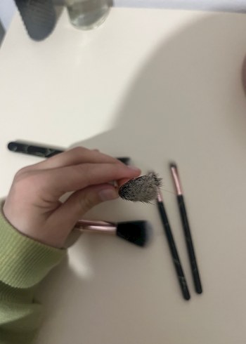 Siyah Mermer Desenli 5 Parça Makyaj Fırçası Seti - Görsel 2