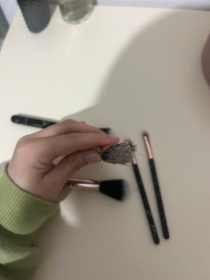 Siyah Mermer Desenli 5 Parça Makyaj Fırçası Seti - Görsel 2