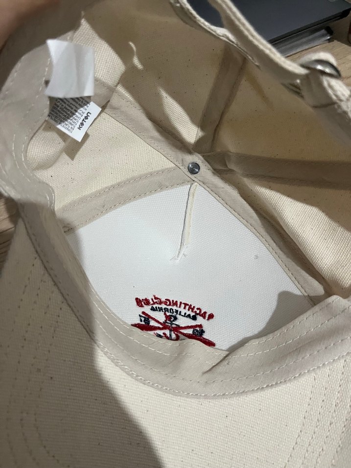 Beyaz Nakışlı Kadın Pamuk Şapka - Görsel 2