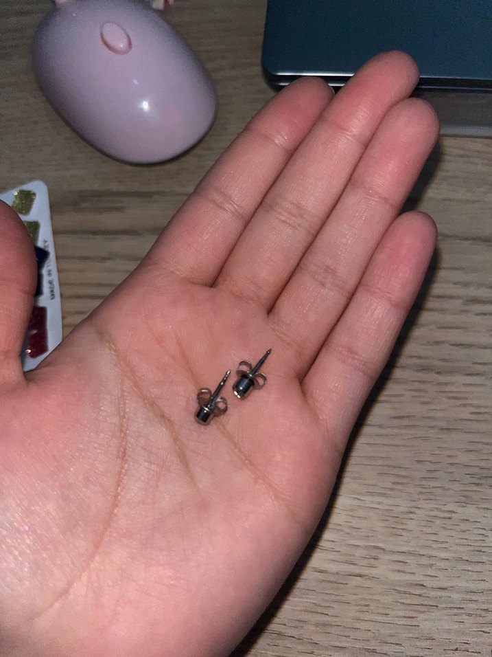 Minimalist Gri Beyaz Erkek Punk Piercing küpe - Görsel 2