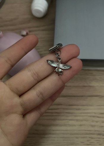 Boncuklu Turkuaz Böcek Kadın Charm - Görsel 2