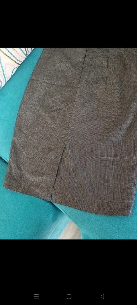 Gri Midi Kalem Etek, Kemer Detaylı - Görsel 3