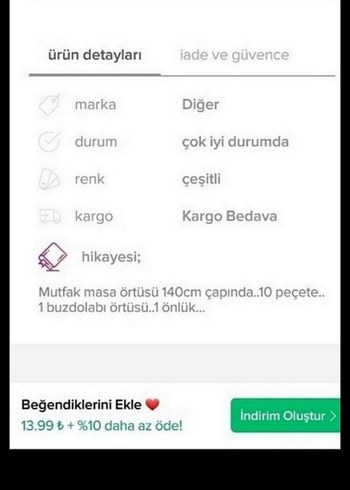 mutfak masa örtüsü peçete seti - Görsel 3