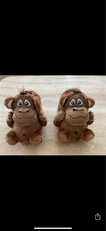 40 Beden kahverengi Renk Twigy Monkey Hayvanlı Panduf