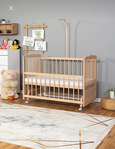 Ahşap Anne Yanı Bebek Beşiği