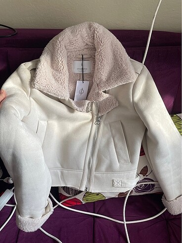 Stradivarius içi kürklü biker mont ceket
