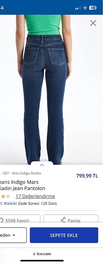 26 Beden lacivert Renk Kadın flare jean