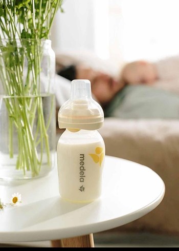 Madela Calma Gaz Yapmayan Sarı Bebek Biberonu ve Kapak 150 ml - Görsel 7