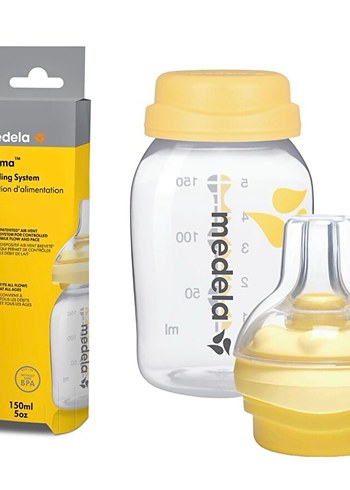 Madela Calma Gaz Yapmayan Sarı Bebek Biberonu ve Kapak 150 ml - Görsel 4