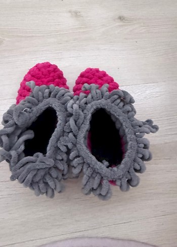 Kız ve Erkek Çocuk Renkli Örgü Sıcak Ev Terliği - Görsel 4