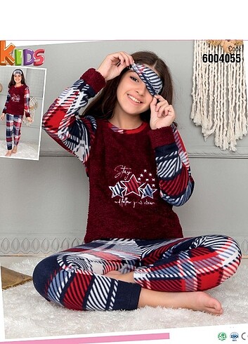 Uyku Bantlı Polar Kız çocuk pijama takımı 