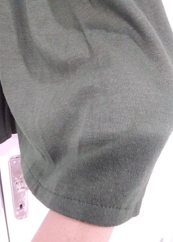 Yeşil Keten Uzun Etek, Fırfırlı, Salaş Kesim - Görsel 5