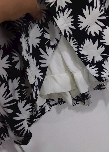 Piliseli Siyah Beyaz Midi Etek - Görsel 2