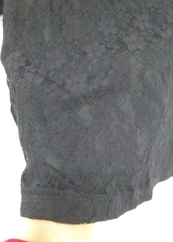 Siyah Dantel Uzun Kollu Midi Elbise - Görsel 3