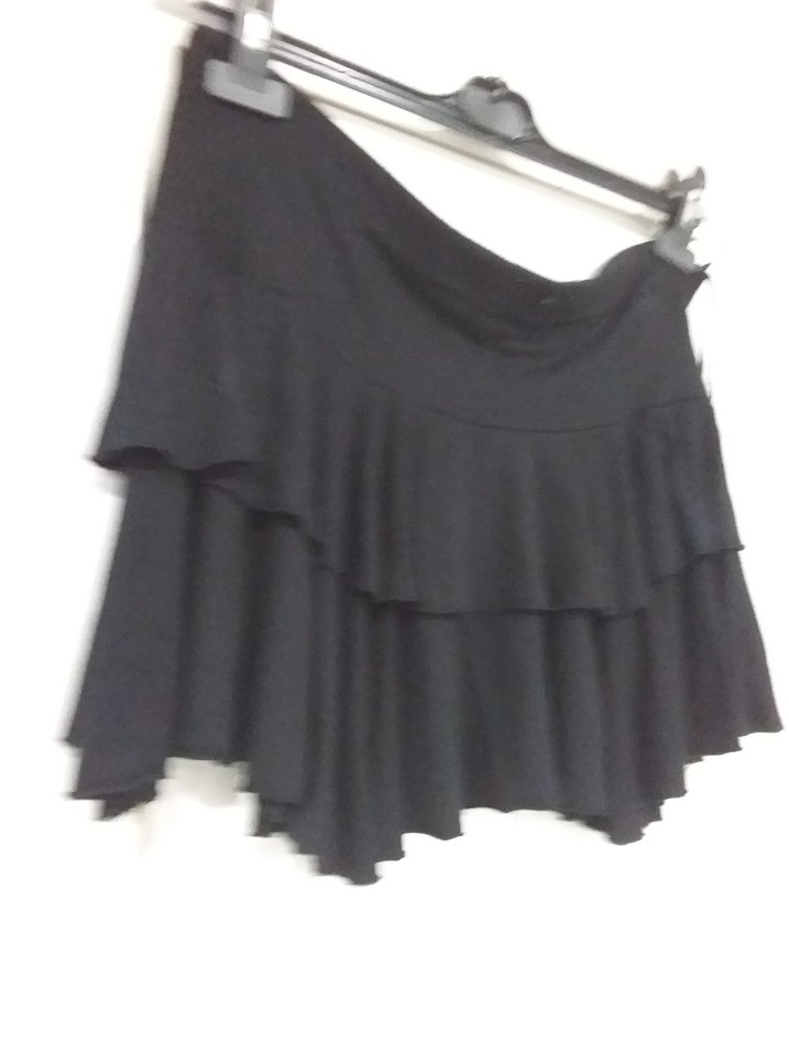 Siyah Fırfırlı Kadın Mini Etek - Görsel 5