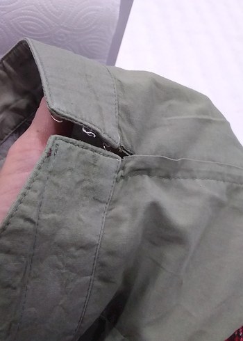 Haki Midi Keten Pilili Kadın Etek - Görsel 5