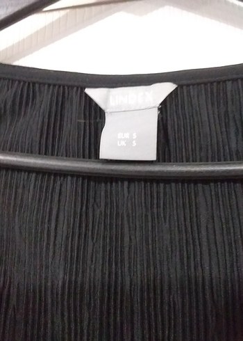 V Yaka Siyah Keten Kadın Bluz - Görsel 3