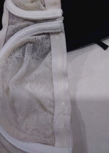 Gri Beyaz Dantel Goth Parisian Sütyen - Görsel 6