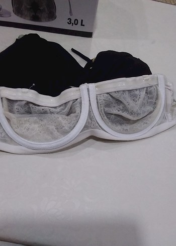 Gri Beyaz Dantel Goth Parisian Sütyen - Görsel 4