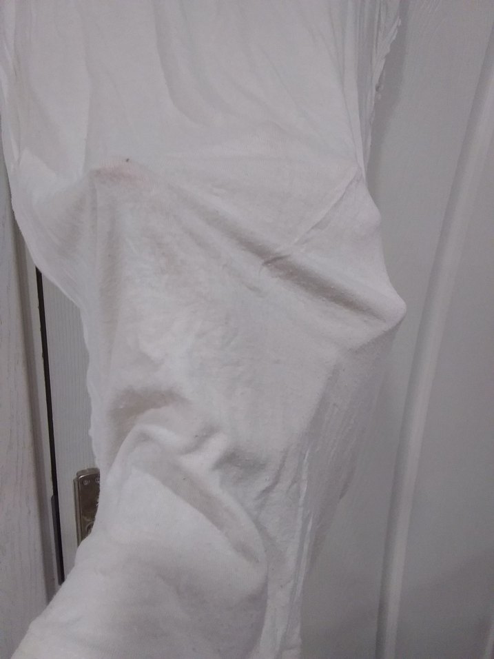 Kadın Beyaz Kısa Kollu Salaş penye Tişört - Görsel 3