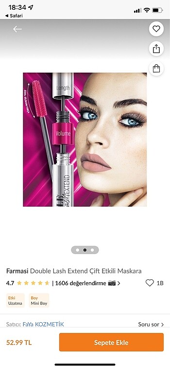 Farmasi double lash extend maskara