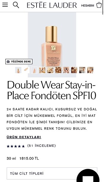 Estee Lauder Double Wear Stay-in-Place Fondöten 1W2